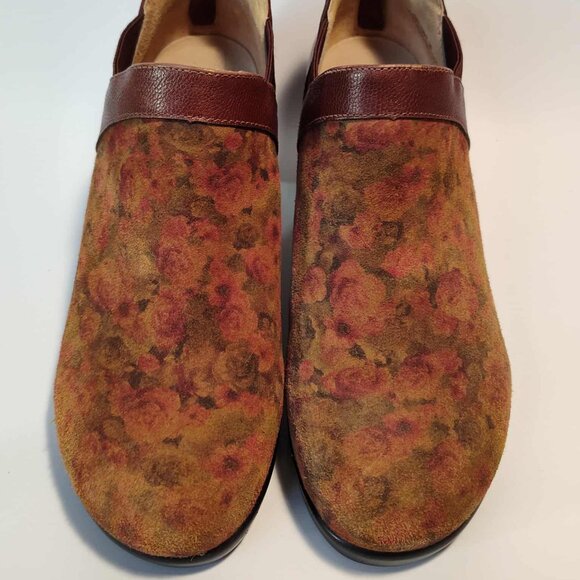 Alegria Floral suede 'Natalee' brown ankle bootie size 8, Euro 38 - Picture 4 of 11